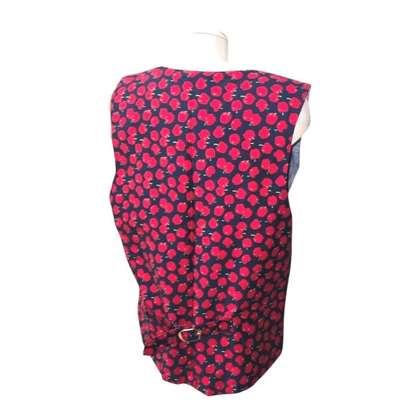 Vintage Apple Print Button-Up Vest Sz Large (Unsized) Womens  with Apple Buttons - Picture 2 of 13